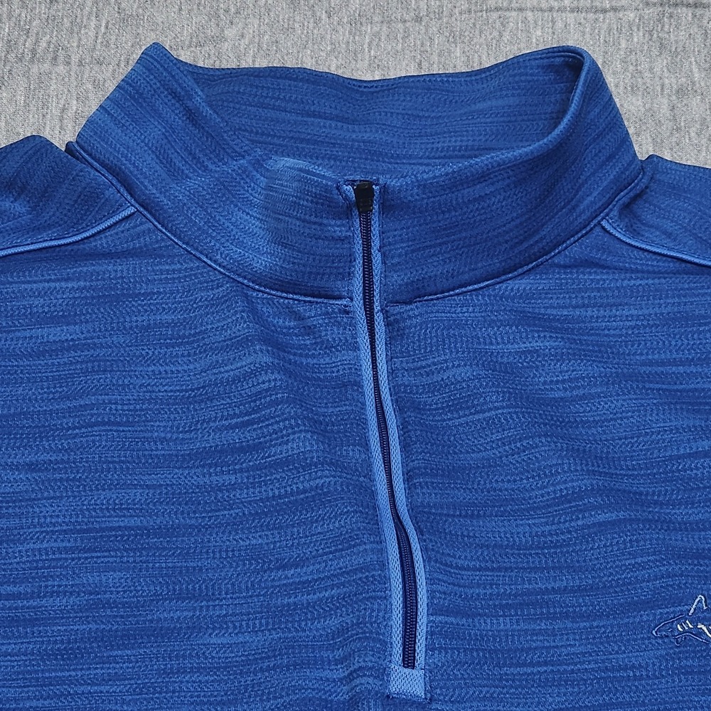 Greg Norman Play Dry Golf Polo Shirt Blue Short Sleeve Shark Logo Men's XXL